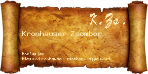 Kronhauser Zsombor névjegykártya
